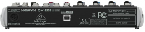 BEHRINGER QX1202USB микшер, 4 моновхода с компрессорами, 4 стерео входа, 2 AUX-шины, процессор эффектов, USB фото 3