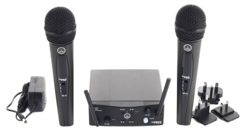 AKG WMS40 Mini2 Vocal Set вокальная радиосистема US45AC  с приёмником SR40 Mini Dual и двумя ручными передатчиками фото 3