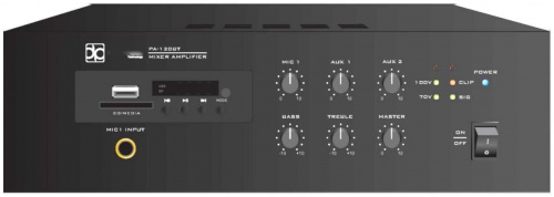 Direct Power Technology PA-120BR Микшер/усилитель, 1 канал 120W (70V/100V), MP3/TUNER, Bluetooth, 1U rack фото 2