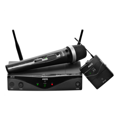(614.1-629.9МГц) радиосистема с приёмником SR420, портативный передатчик PT420+микрофон с оголовьем C555L