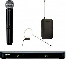 SHURE BLX1288E/MX53 M17 662 - 686 MHz двухканальная радиосистема с головным микрофоном MX153 и ручным передатчиком SM58