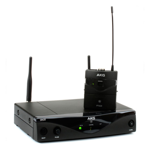 (614.1-629.9МГц) радиосистема с приёмником SR420, портативный передатчик PT420+микрофон с оголовьем C555L фото 2