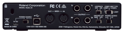 Roland Rubix24 внешний аудио интерфейс, 24 бит/192кГц, 2 вх./4 вых., USB, MAC/PC/iPad фото 3